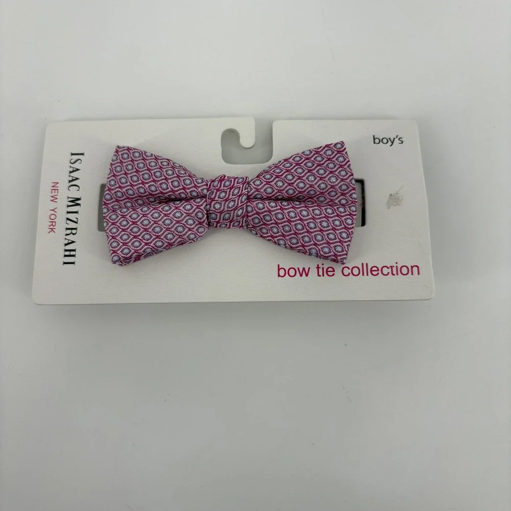 Isaac Mizrahi New York Boys Pink Geometric Pattern Bow Tie Collection Adjustable